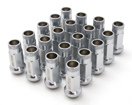 Wheel Mate Muteki SR48 Open End Lug Nuts - Satin Silver 12x1.5 48mm Set of 20