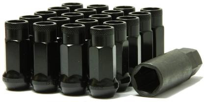 Wheel Mate Muteki SR48 Open End Lug Nuts - Black 12x1.25 48mm Set of 20