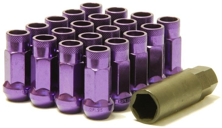 るんた Wheel Mate Muteki SR48 Open End Lug Nuts - Purple 12x1.25 48mm Set